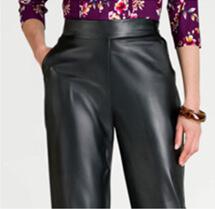 Faux Leather Pull On Trousers - LT325